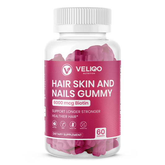 VELIQO Biotin Gummies – Hair, Skin & Nails Support – 60 Gummies